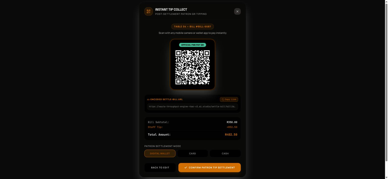 Tip collect screen with the bill total and tip selection